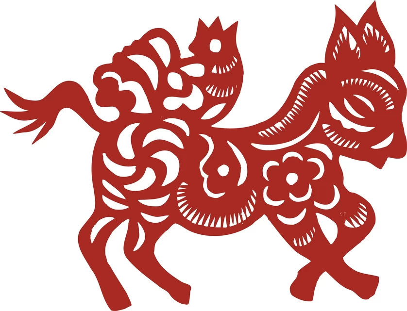 中国风中式传统喜庆民俗人物动物窗花剪纸插画边框AI矢量PNG素材【479】